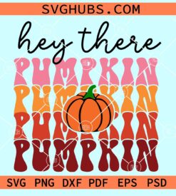 Hey there pumpkin retro stacked svg