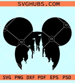 Disney castle Mickey head svg, Mickey Disney castle svg, Disney castle with mickey ears svg