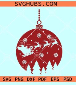 Santa ornament svg, Christmas ornament svg, Christmas ball svg