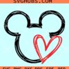 Mickey love heart SVG, love heart svg, Valentine's day svg, mama mouse monogram svg