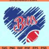 Bills Heart SVG, Bills football svg, Buffalo Bills SVG, Glitter Heart Bills SVG