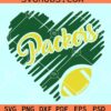 Green Bay Packers Heart Svg, Packers Heart SVG, Packers Football SVG