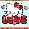 Hello Kitty Valentine SVG, Hello Kitty Hugs Heart SVG, Valentine’s Day Svg