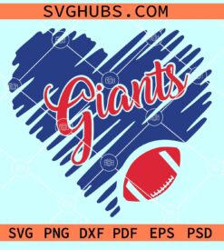 New York Giants Heart Svg, Giants heart SVg, Giants Football svg