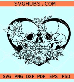 Skull Lovers SVG, skull couple svg, Skeleton Love Svg, Gothic Svg