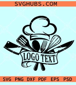 Chef logo name frame SVG, Chef logo SVg, Chef name frame svg