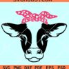 Cow Valentine SVG, Cow with Valentine bandana SVG, Cow bandana SVG