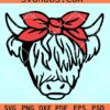 Highland cow with bandana SVG, cow bandana svg, Highland cow svg