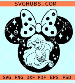 Princess Ariel Mickey ears Svg, Disney Princes svg, Disney princess mickey ears svg