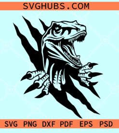 Raptor in the wall scratch SVG, T-Rex Claws Scratch Svg, Raptor in the wall scratch Svg