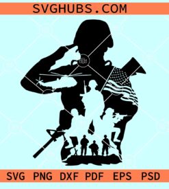 US Soldier Scene SVG, US Soldier SVG, Veteran soldier SVG, American troop SVG