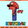 1st Birthday Super Mario SVG, 1st Birthday SVG, Super Mario birthday SVG