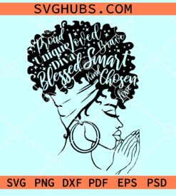 Afro diva praying SVG, black woman praying SVG, praying woman svg