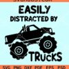 Easily distracted by Trucks SVG, Monster Truck Silhouette Svg, Monster Truck svg