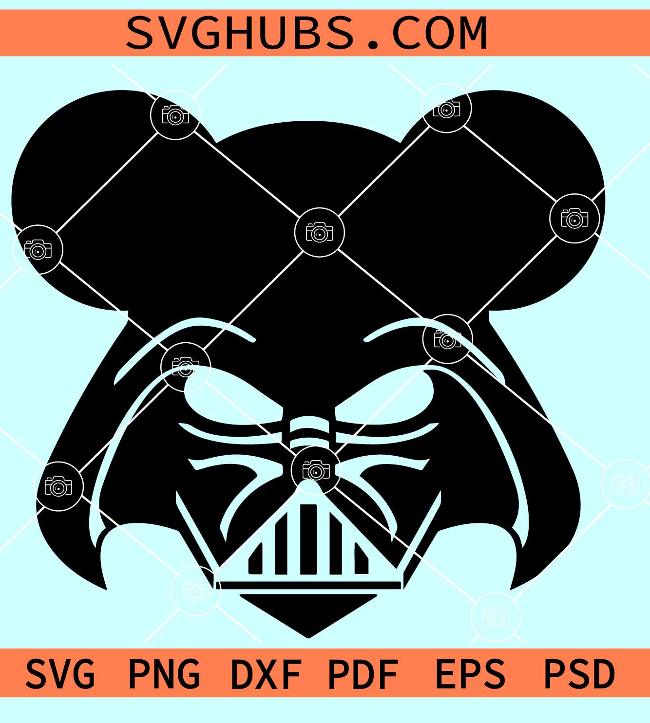 Darth Vader with Mickey Ears SVG, Mickey star wars SVG, Mickey darth SVG