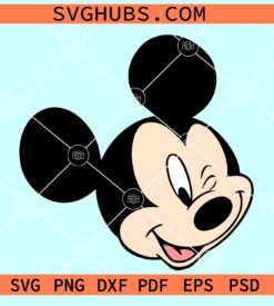 Mickey Mouse Winking SVG, Disney Mickey Mouse SVG, Mickey Minnie SVG