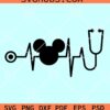 Mickey Nurse EKG SVG, Disney nurse SVG, Mickey heartbeat SVG