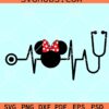 Minnie Mouse stethoscope SVG, Minnie Mouse Nurse Heartbeat Svg, Disney Nurse SVG