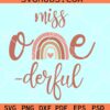 Miss One-derful SVG, 1st birthday SVG, girl birthday SVG