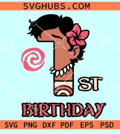 1st Birthday Moana SVG, Moana birthday svg, baby Moana SVG