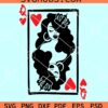 Black Queen of Hearts SVG, Black queen cards SVG, Black queen SVG