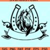 Horse in Horseshoe SVG, horseshoe name frame svg, cowboy svg