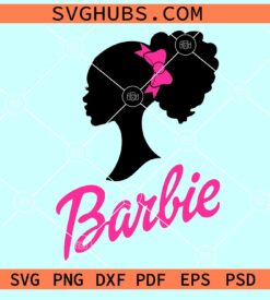 Black Barbie SVG, Barbie afro hair SVG, Afro black Barbie SVG