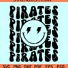 Pirates retro smiley SVG, Pirates SVG, Pirates Mascot PNG, School Mascot Pirates SVG