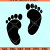 Baby feet silhouette SVG, Baby Feet Svg, Baby Footprint Silhouette SVG