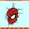 Spiderman through wall SVG, Spiderman Head Svg, Superhero Shirt SVG