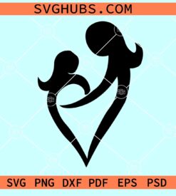 Mother daughter SVG, Mother daughter silhouette, Mom of girls SVG