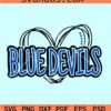 Blue Devils heart SVG, Duke University Blue Devils SVG, Blue Devils Football Team SVG