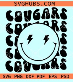 Cougars smiley face SVG, Cougars Smiley SVG, Washington State Cougars SVG