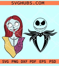 Jack and Sally SVG, Jack Skellington and Sally SVG, Nightmare Before Christmas SVG