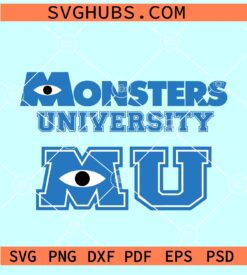 Monsters University SVG, Disney Monsters Inc SVG, Monsters Inc SVG, MU SVG