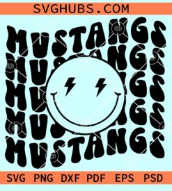 Mustangs smiley face SVG, Mustangs Smiley SVG, Southern Methodist University Mustangs SVG