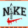 Nike Horror Movie Knife SVG, Swoosh Scream SVG, Nike Halloween horror SVG