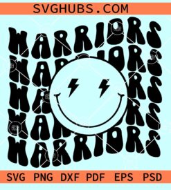 Warriors smiley face SVG, Warriors Smiley SVG, Hawaii Rainbow Warriors SVG