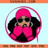 Breast Cancer fighter black woman SVG, breast cancer fighter svg, Black woman cancer awareness svg