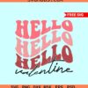 Hello Valentine SVG free, retro wavy Valentine svg free, Valentine day SVG free