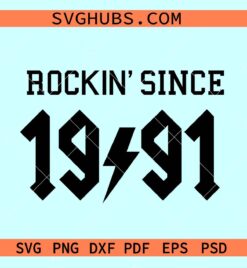 Rockin Since 1991 SVG, 1991 birthday svg, Birthday shirt svg