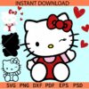 Winking valentine Kitten Layered SVG, Hello Kitty hearts Winking SVG