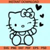 Winking Hello Kitty Valentine svg, Valentine Hello Kitty Winking SVG, Hello Kitty Valentine svg