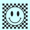 Checkered smiley SVG, happy smiley face svg, smiley checkered pattern svg