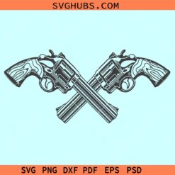 Crossed Pistols Svg, crossed revolver svg, crossed guns svg