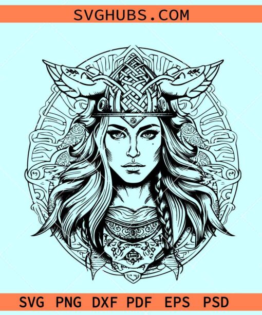 Valkyrie Lady Warrior svg, Viking woman svg, lady warrior svg, Valkyrie svg