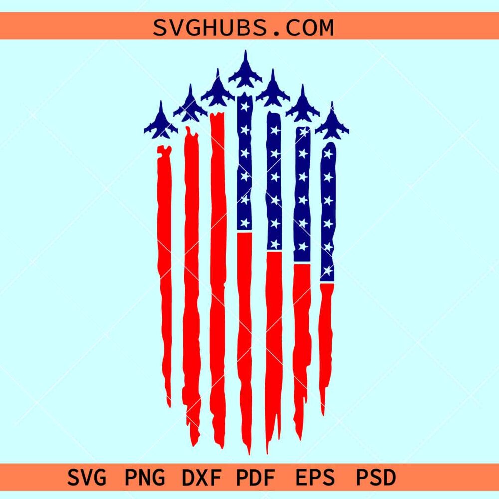 American Jets flag SVG, 4th of July svg, fighter jet flag svg, Air ...