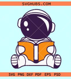 Astronaut reading book svg, kids astronaut svg, astronaut shirt svg