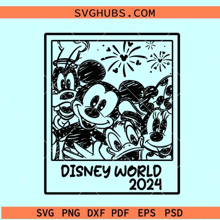 Disney world 2024 svg, Mickey family sketch, Disneyworld 2024 svg