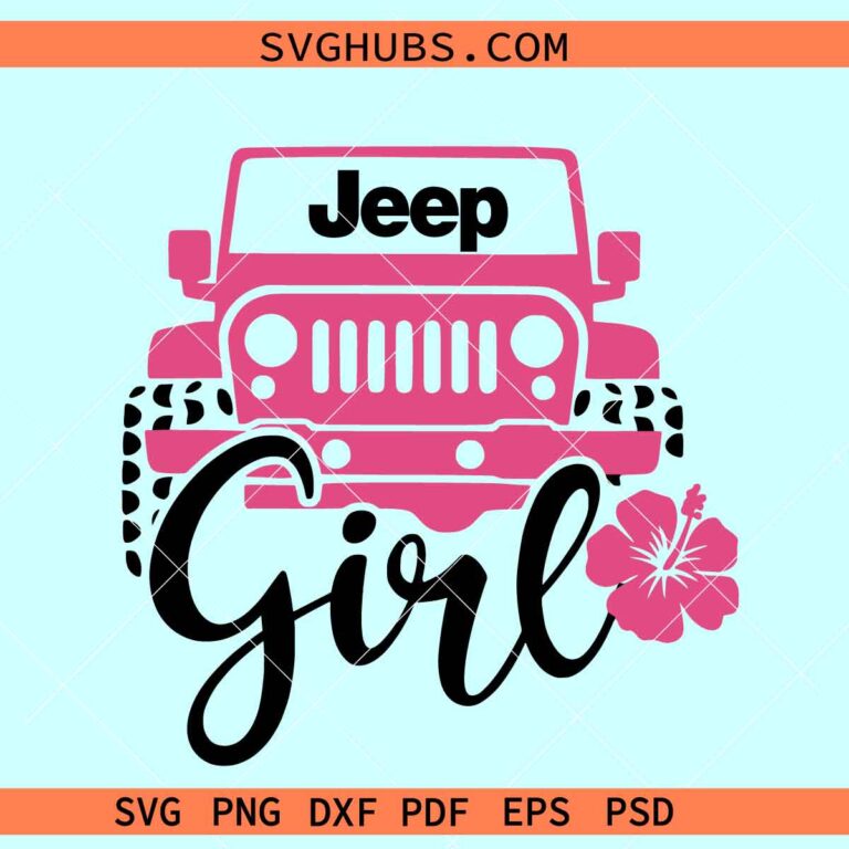 Jeep girl hibiscus svg, Jeep girl flower svg, Jeep girl svg, Jeep ...